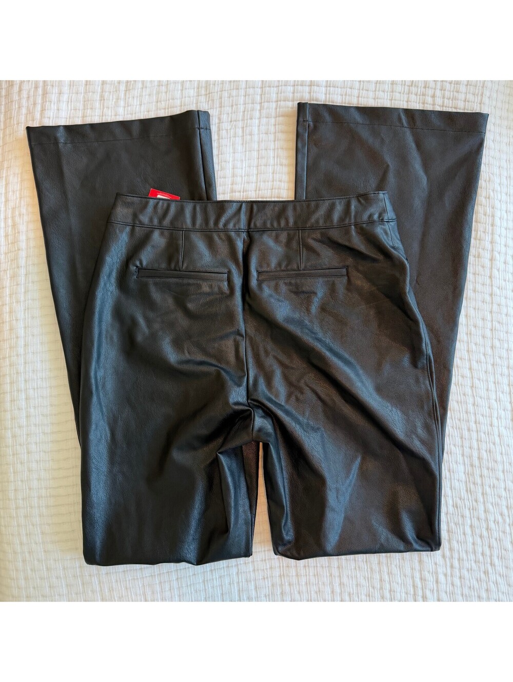 NWT Spanx Faux Leather-Like Flare Pants Black Women's Size XL - Picture 4 of 6